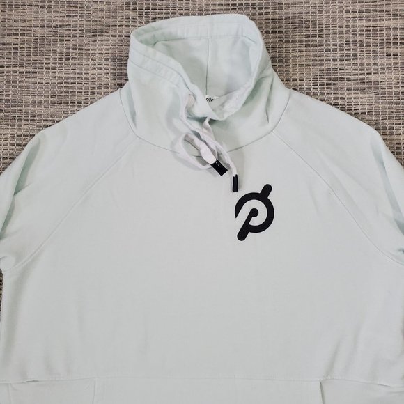 Peloton Cowl Neck Pullover Sweatshirt Womens Small Legacy Mint Green Side Slits - Picture 4 of 13